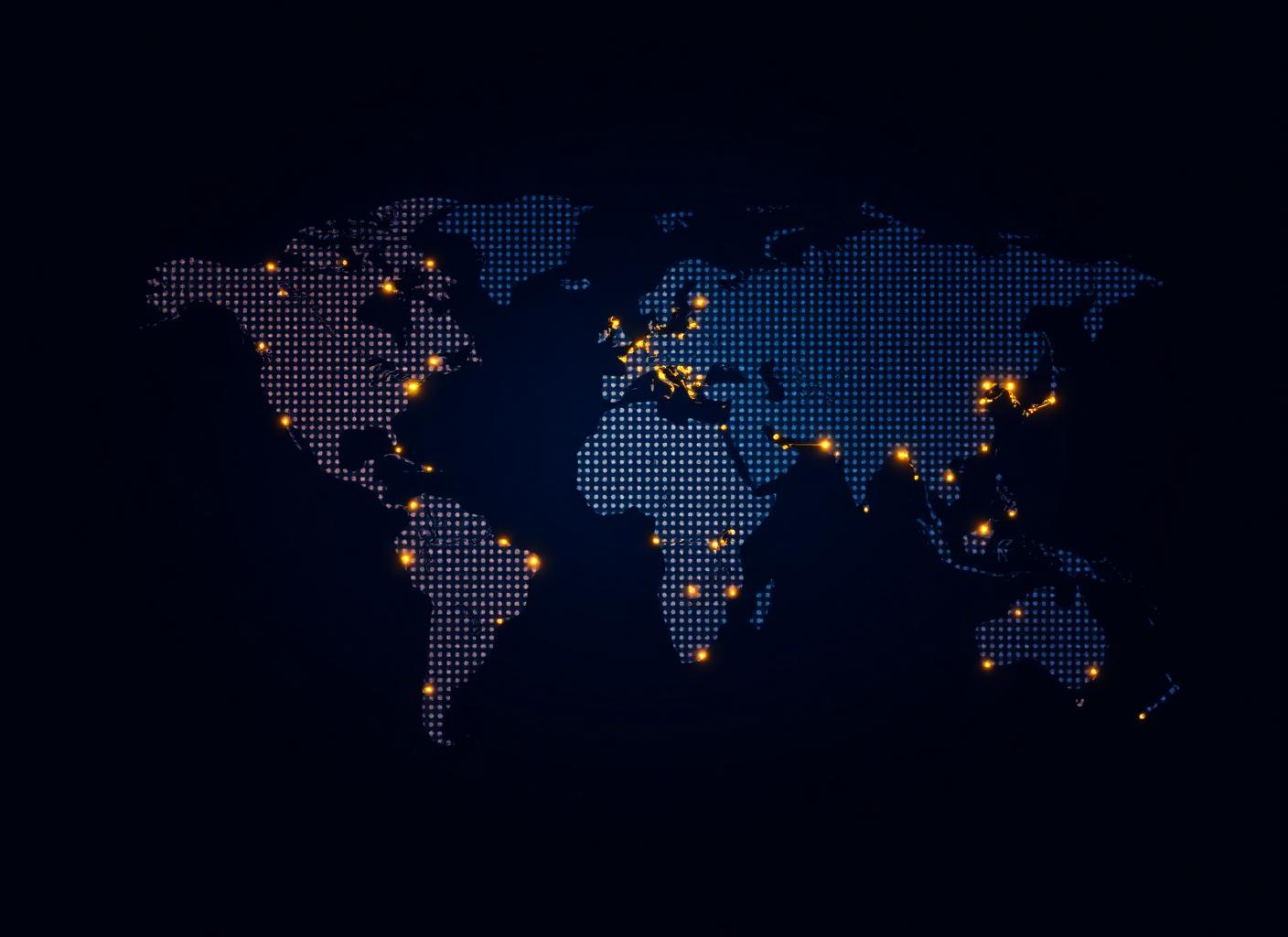 Global payment network map